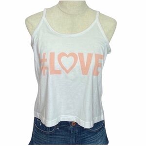 #love Peace Lounge White Graphic Tank Top